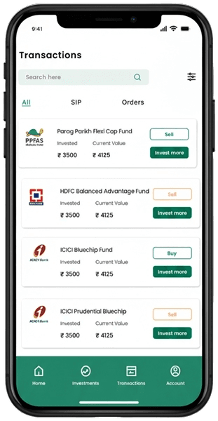 Vfin app – returns screen